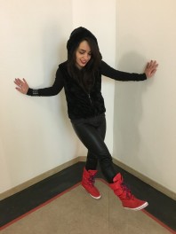 Rote Winterstiefel
