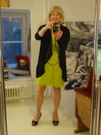 Gelbes Cocktailkleid