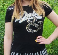 Bedrucktes Shirt mit Glitzer | Rock und Shirt | Style my Fashion