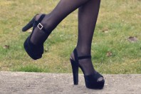 schwarze High Heel Sandaletten
