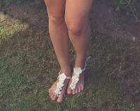 Foto: ich Weiße Sandalen kombinieren: 'Blümchensandalen in creme von Primark' (Damen, Schuhe, weiß, Bilder) | Style my Fashion