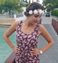 Braune Frisur kombinieren: 'Blumen Haarband mit eingedrehter Hochsteckfrisur' (Damen, Frisur, Bilder) | Style my Fashion