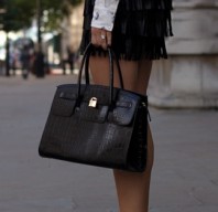 schicke Krokodilleder-Handtasche in schwarz | Leopard Faces | Style my Fashion