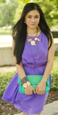 kurzes lila Kleid mit Gürtel | Lavender Rain | Style my Fashion