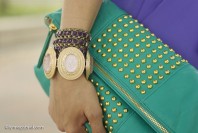 mintgrüne Handtsche mit goldenen Nieten | Lavender Rain | Style my Fashion