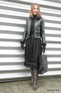 Paris - Vintagerock & Lacklederjacke Paris - Vintagerock & Lacklederjacke