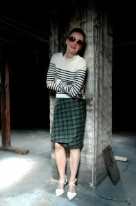 Mix it: Tartan Skirt & Stripes