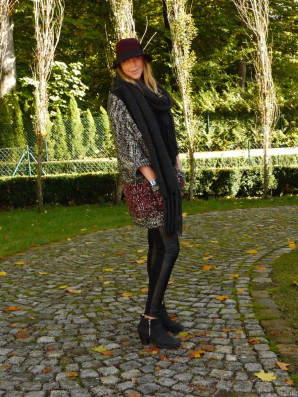 Hippie Herz aus Strick und Leder