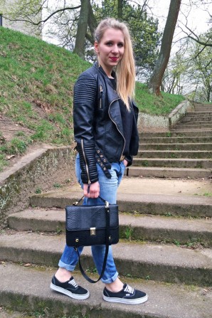 Leather and Boyfriend Jeans.