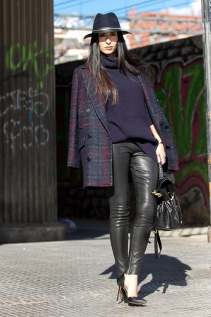 Muubaa Stretch Leather Leggins and Hat