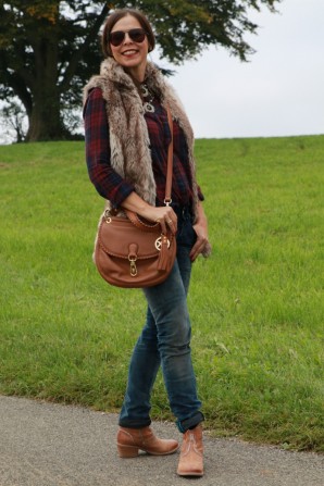 Fake-Fur-Weste und Karohemd | Style my Fashion