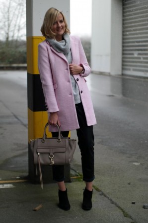 Pink Coat and Leather Pants | Style my Fashion