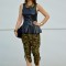 camo and black peplum
